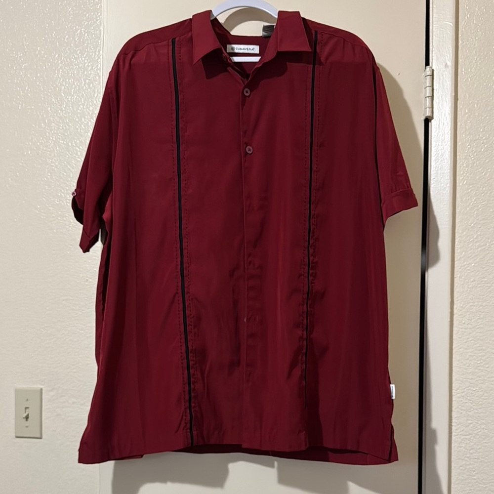 Men's Red Button-Up Shirt